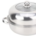 Miniatyrbillede 5 af 8: 28CM Rustfrit Stål Enkelt Lag Suppelager Hotpot Mad Dampkoger Gryde Køkkengrej Husholdningsmadlavning