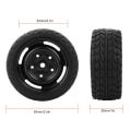Pikkukuva 1 / 2: 2 kpl 63 mm:n RC-kumiset pyörät 1/10 kauko-ohjattavaan kilpa-autoon, buggyyn ja kuorma-autoon