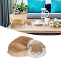 Miniatyrbillede 1 af 8: Pels sovende kat figur realistisk simulation fluffy dekorative plys sovende kat model til hjemmekontor