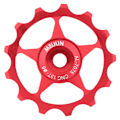Pikkukuva 2 / 2: Alumiininen maantiepyörän ohjainpyörän laakeri Derailleur-pyörän ohjainrulla (punainen, 13T)