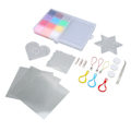 Miniatyrbillede 8 af 8: Børns Fuse Beads Kit 2.6mm 12 Farver Quadrate Hjerte Hexagonale Gennemsigtige Plader DIY Perler Håndværk Legetøj