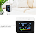 Miniatyrbilde 7 av 8: Luftkvalitetsmonitor 8 i 1 Ektetidsfargeskjerm Plassbesparende Mye brukt CO2-detektor for TVOC HCHO PM2.5 PM1.0 PM10 Hvit