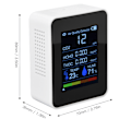 Miniatyrbilde 6 av 8: Luftkvalitetsmonitor 8 i 1 Ektetidsfargeskjerm Plassbesparende Mye brukt CO2-detektor for TVOC HCHO PM2.5 PM1.0 PM10 Hvit