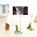 Miniatyrbilde 2 av 2: 50 x Sølv Foto Kort Bilde Memo Papir Notat Display Klipp Holdere Kjærlighet Hjerte Form