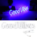 Miniatyrbild 1 av 8: Neon skylt Good Vibes ord USB-driven neonljus för sovrum bar pub hotell fest konstdekoration