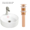 Miniatyrbillede 7 af 8: G1 1/4\" Messing Håndvask Pop-Up Afløb Samling Uden Overløb (Rose Gold)