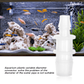 Miniatyrbillede 1 af 2: Plastik Akvarium Fiske Tank Variabel Diameter Adapter Konnektor Lige Luftpumpe Slange Tilbehør 5 stk 8mm/16mm