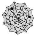 Miniatyrbilde 2 av 5: 40 tommers rund polyester blonder bordløper svart edderkoppvev Halloween duk for Halloween middagsfest