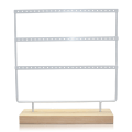 Miniatyrbilde 2 av 2: Smykkestativ 3 lag Elegant stil Kompakt Stor kapasitet Jernmaterial Dekorativ Praktisk Ørepynt Oppbevaringsstativ for Display Hvit