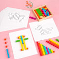 Pikkukuva 8 / 8: Puisia puutikkuja Värikkäät Cuisenaire-tangot Yksittäinen sarja Lapsille Laskenta Kotiopetus Tarvikkeet