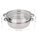 Miniatyrbillede 6 af 8: Rustfrit stål gryde 27cm/11in 2-lags dampkoger gryde dobbelt kedel suppe dampende gryde