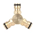 Miniatyrbilde 2 av 2: Messing hurtigkobling T-slangekobling Vannrør Adapter for Hjem Hage