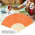Miniatyrbild 1 av 2: 5 st Fällbar Bambu Handfläkt Sommar Varm Dag Fällbar Fläkt Prop DekorationOrange