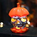 Miniatyrbillede 7 af 8: Halloween Kranie Lys Halloween Kranie Græskar Lygte Natlys Halloween Bordplade Dekoration Batteridrevet