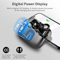 Miniatyrbild 6 av 8: Trådlösa hörlurar, Bluetooth 5.3, stereobas, hörlurar med brusreducerande mikrofon, LED-display, IP7 vattentäta in-ear