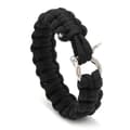 Klassisk medium størrelse 21cm svart paracord armbånd