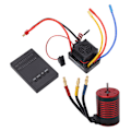 Miniatyrbild 1 av 7: Vattentät 3650 Borstlös Motor med 60A ESC Programmeringskort Combo Set Tillbehör för 1/10 RC Bil 3100KV