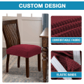 Miniatyrbilde 5 av 8: 2 stk Spisestuestol Setetrekk Stretch Spandex Stol Setetrekk Stol Setepute Sliptrekk til spisestue Kjøkkenstoler Avtagbar vaskbar stol Wine Red
