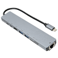 Miniatyrbild 8 av 9: USB C Dock 8 i 1 Multifunktionell Typ C till RJ45 USB3.0 USB C HD Multimedia Interface Dockningsstation för Stationär Dator Laptop