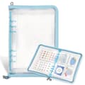 Reusable A5 Sticker Album with 220 Secure Pockets and Zipper, Portable Collection Binder for Display and Storage, Blue Blue