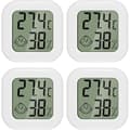 4-delad mini LCD-termometer hygrometer inomhustermometer lämplig för barnrum, sovrum