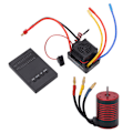 Miniatyrbild 1 av 7: Vattentät 3650 Borstlös Motor med 60A ESC Programmeringskort Combo Set Tillbehör för 1/10 RC Bil 5200KV