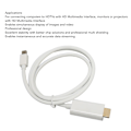 Miniatyrbild 4 av 8: Mini DisplayPort till HD Multimedia Interface Adapter Professionell Hane till Hane Mini DisplayPort Adapterkabel för Monitor Projektor Vit 1m/3.3ft