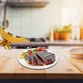 Miniatyrbillede 5 af 5: 10 oz. sovseskål i rustfrit stål med håndtag til krydderier og servering af retter Gold