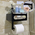 Pikkukuva 3 / 5: WC-paperiteline hyllyllä WC-paperiteline Pyyhkeiden annostelija ruostumatonta terästä WC-paperiteline säilytyslaatikolla, itseliimautuva seinäteline