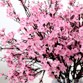 Miniatyrbilde 3 av 7: Pust Stoff Klut Kunstige blomster 6 Bunt Europeiske falske silkeplanter Dekor Bryllupsfest Dekorasjonsbuketter Real Touch DIY Hjemmehage (Høst) Pink-6pcs