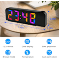 Miniatyrbild 4 av 6: Projektionsväckarklocka, LED digital display väckarklocka, 180° roterbar projektor digital klocka med USB laddning, 60 minuters snooze, minne