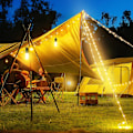 Miniatyrbillede 6 af 6: Campinglys, 33 fod lys med lanterner (4 i 1 design), campinglys 2000 mAh oplader, 7 tilstande, IPX6 vandtæt, genopladelige lommelygter til