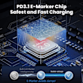 Miniatyrbild 5 av 8: USB C till USB C Kabel 240W PD3.1 Snabbladdning E Mark Chip 480Mbps 1m Hane till Hane USB C Förlängningskabel för Surfplatta