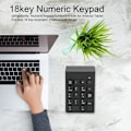 Miniatyrbild 8 av 8: Numeriskt tangentbord Mini Trådlöst 18 tangenter 2.4GHz Stabil Anslutning Ergonomisk Design Laptop Numpad Numerisk knappsats