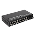 Miniatyrbild 8 av 9: Tx1310nm RX1550nm Fiber Transceiver Upp Till 25km 1 Optisk Port 8 Elektriska Portar Single Mode Ethernet Fiber Switch 100‑240V