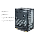 Miniatyrbild 8 av 8: Mini ITX Chassi 4.3L Klar Akrylpanel 360 Graders Kylning Dämpande Fötter Mini PC Chassi för FLEX 1U Ström 2.5in SSD Svart