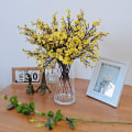 Miniatyrbilde 2 av 8: 6 stk Fall Faux Blomster Falske Babyer Pust Blomst Bulk Kunstig Gypsophila Bukett Silke Blomsterarrangement Sentrum for Hjem Kjøkken Soverom Yellow