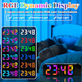 Miniatyrbild 2 av 6: Projektionsväckarklocka, LED digital display väckarklocka, 180° roterbar projektor digital klocka med USB laddning, 60 minuters snooze, minne