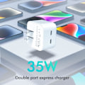 Miniatyrbild 8 av 8: Avancerad Dubbel Usb-C Port Strömadapter, Säker Och Effektiv Snabbladdare