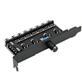 Miniatyrbild 2 av 8: Fläkthubb 12V 3pin 4pin 1 Ratt 8 Kanaler Stabil Exakt Fläkthastighetskontroller med Skruv för Dator CPU Chassi