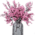 Miniatyrbilde 1 av 7: Pust Stoff Klut Kunstige blomster 6 Bunt Europeiske falske silkeplanter Dekor Bryllupsfest Dekorasjonsbuketter Real Touch DIY Hjemmehage (Høst) Pink-6pcs