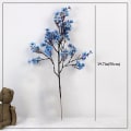 Miniatyrbilde 6 av 7: Pust Stoff Klut Kunstige blomster 6 Bunt Europeiske falske silkeplanter Dekor Bryllupsfest Dekorasjonsbuketter Real Touch DIY Hjemmehage (Høst) Purple-6pcs