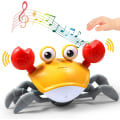 Miniatyrbild 1 av 8: Sensing Crawling Crab, Tummy Time Baby Toys, Interactive Walking Dancing Toy med musikljud och ljus, Spädbarns roliga födelsedagspresenter Toddler , Orange