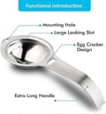 Miniatyrbilde 2 av 4: Eggeutskiller i rustfritt stål Hjemmebaking Eggevæskefilter Eggeutskiller