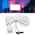 Miniatyrbild 1 av 8: PC Strömbrytare Vit Mekanisk Knapp Blå Brytare Bakgrundsbelyst Plug and Play PC Strömknapp för Skrivbord Kontor Gaming Färgglatt Ljus 4 m Kabel