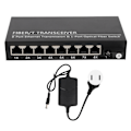 Miniatyrbild 1 av 9: Tx1310nm RX1550nm Fiber Transceiver Upp Till 25km 1 Optisk Port 8 Elektriska Portar Single Mode Ethernet Fiber Switch 100‑240V