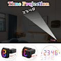 Miniatyrbild 3 av 6: Projektionsväckarklocka, LED digital display väckarklocka, 180° roterbar projektor digital klocka med USB laddning, 60 minuters snooze, minne