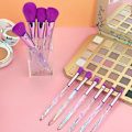 Pikkukuva 8 / 8: Meikkisiveltimet 10 kpl Crystal Handle Set, Premium Synteettiset Harjakset Kosmeettinen sivellin Powder Foundation Blush Concealer Blending Purple