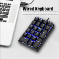 Miniatyrbild 6 av 8: Trådbundet tangentbord Stepped Keycap Fadeless Durable Bakgrundsbelyst 21 Tangenter LED Mekaniskt Tangentbord Röd Axel