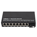 Miniatyrbild 2 av 9: Tx1310nm RX1550nm Fiber Transceiver Upp Till 25km 1 Optisk Port 8 Elektriska Portar Single Mode Ethernet Fiber Switch 100‑240V